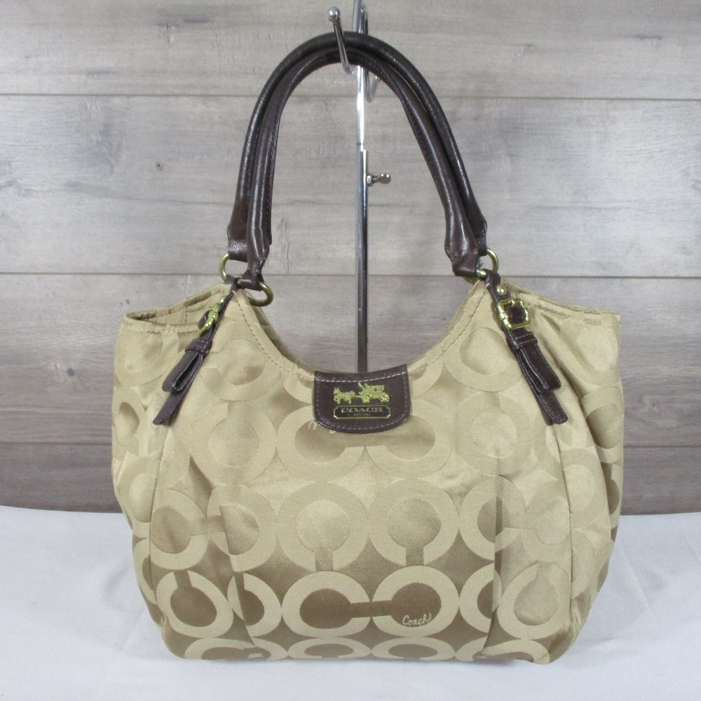 Coach 18648 Khaki Madison Op Art Bag.